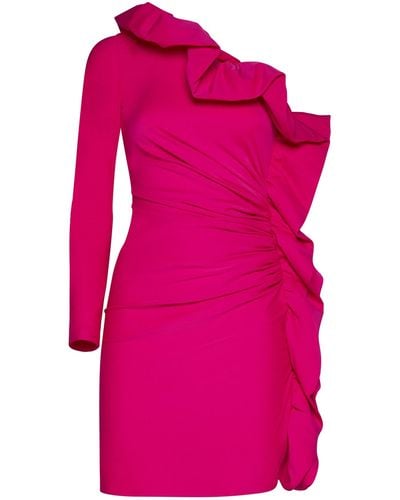 P.A.R.O.S.H. Neutral One-shoulder Dress - Pink
