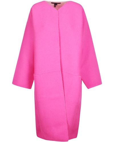 Sofie D'Hoore Df Coat With Slit Front Pockets-woven Fuchsia/ Sno - Pink