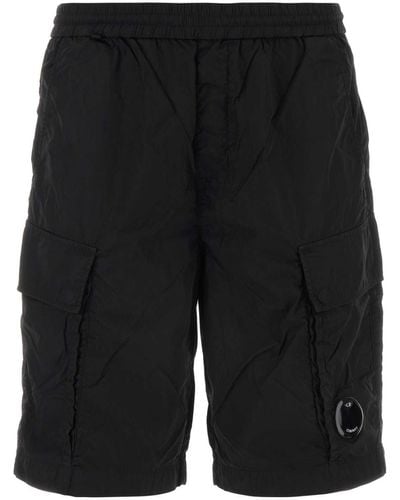 C.P. Company Black Nylon Bermuda Shorts