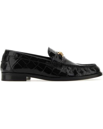Versace Leather Medusa 95 Loafers - Black