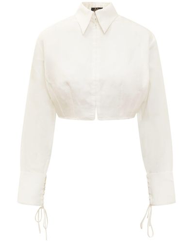 De La Vali Crop Shirt - White