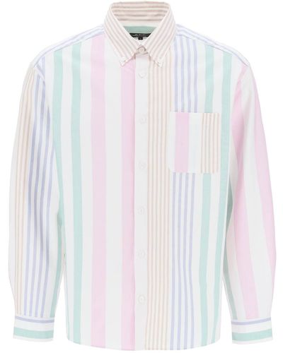 A.P.C. Mateo Striped Oxford Shirt - White