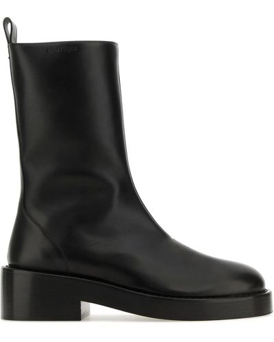 Courreges Leather Ankle Boots - Black