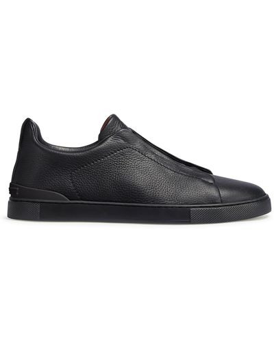 ZEGNA Deerskin Triple Stitchtm Sneakers - Black