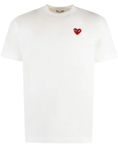 COMME DES GARÇONS PLAY Logo Patch Crewneck T-shirt - White