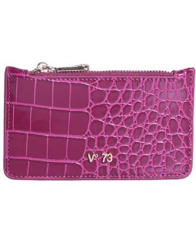 V73 Perla Wallet With Crocodile Print - Purple