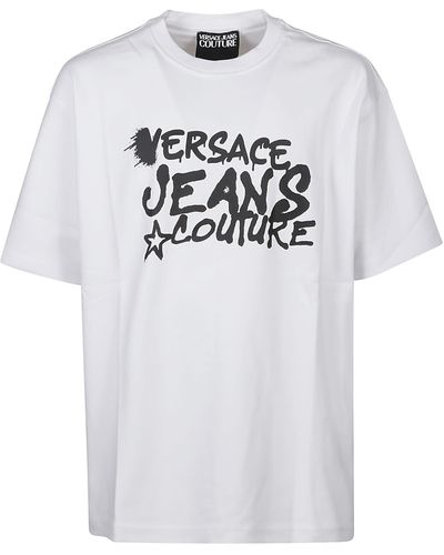 Versace Logo Dripping T-Shirt - Gray