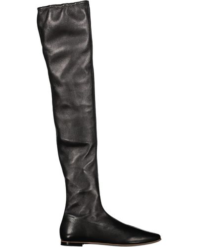 Bottega Veneta Leather Over-The-Knee Boots - Black