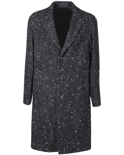 Lardini Single-Breasted Speckled Tweed Coat - Grey