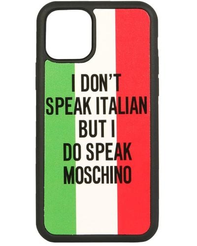Moschino Iphone 11 Pro Italian Slogan Cover Unisex - Multicolor