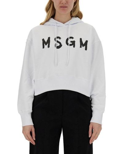 MSGM Sweatshirt With Logo - Grey