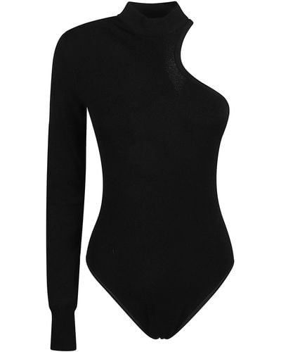 Alaïa Bardot Neckline Bodysuit - Black