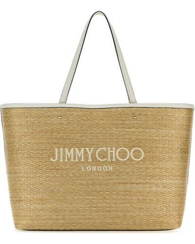 Jimmy Choo Raffia Marli/S Shopping Bag - Natural