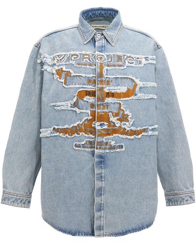 Y. Project Evergreen Paris Best Patch Shirt - Blue