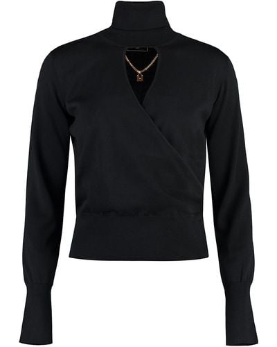 Elisabetta Franchi Wool Turtleneck Sweater - Black