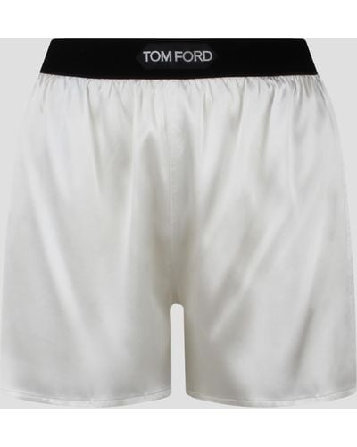 Tom Ford Stretch Silk Satin Boxer Shorts - Grey