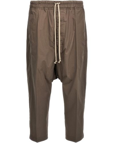 Rick Owens Drawstring Cropped Trousers - Brown