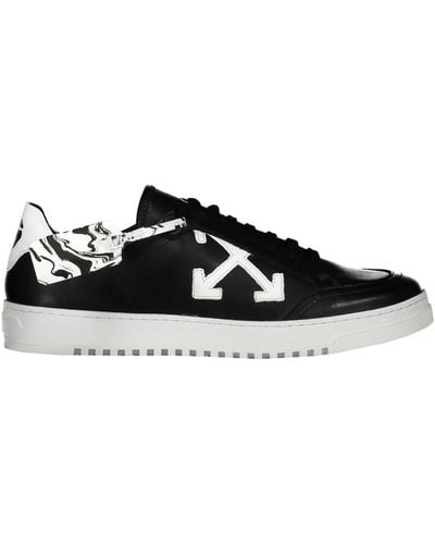 Off-White c/o Virgil Abloh Leather Low-Top Sneakers - Black