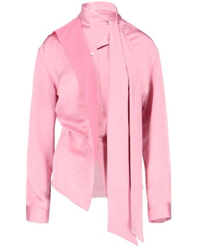 Victoria Beckham "scarf Neck" Asymmetric Shirt - Pink