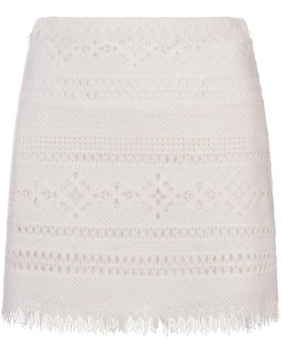 Ermanno Scervino Macramé Lace Short Skirt - White