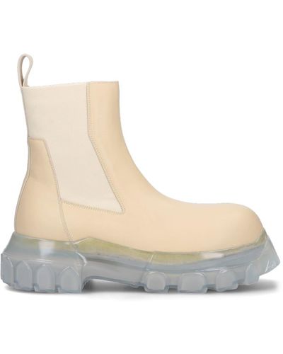 Rick Owens 'beatle Bozo Tractor' Ankle Boots - Natural