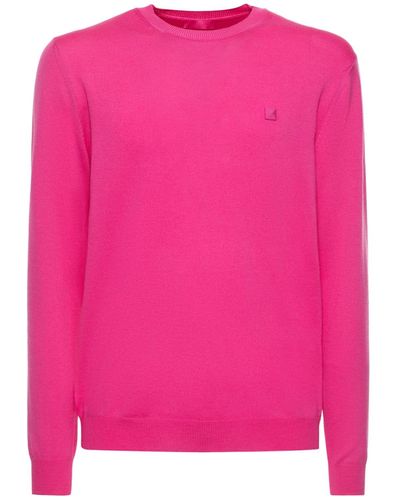 Valentino Stud Detail Wool Jumper - Pink