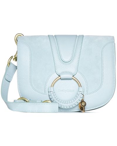 See By Chloé Hana Leather And Suede Bag - Blue