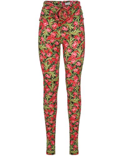Magda Butrym Floral Skinny Trousers - Red