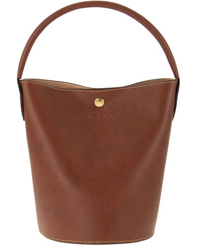 Longchamp Epure - Leather Bucket Bag - Brown