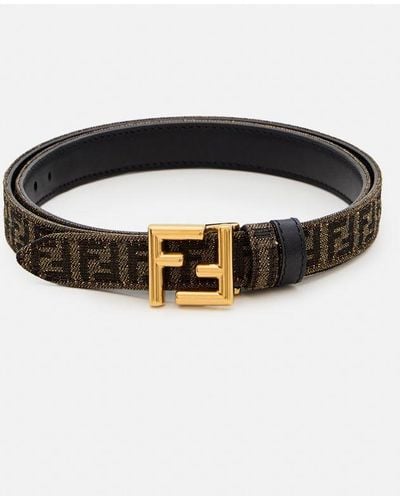 Fendi 2Cm Reversible Belt - Black