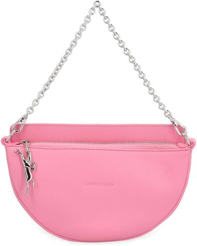 Longchamp S Smile Leather Crossbody Bag - Pink