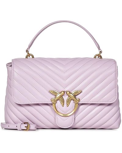 Pinko Classic Lady Love Bag Puff Chevron Handbag - Purple