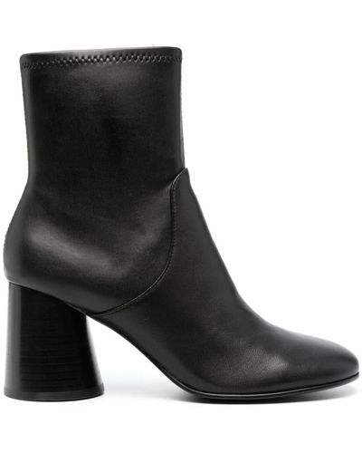 Ash Nico 80mm Leather Ankle Boots - Black