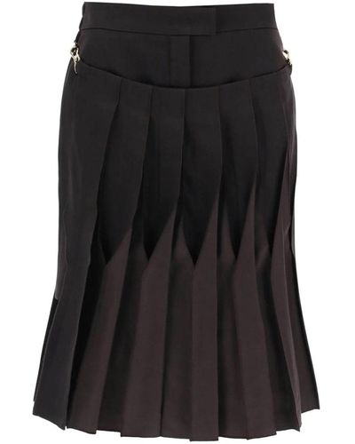 Fendi Cotton And Silk Washed Skirt - Black