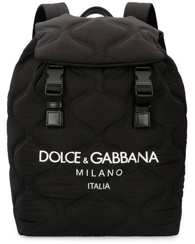 Dolce & Gabbana Backpack With Logo Print - Black