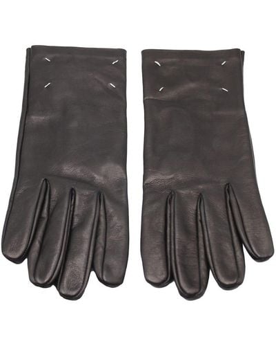 Maison Margiela Leather Gloves Accessories - Black