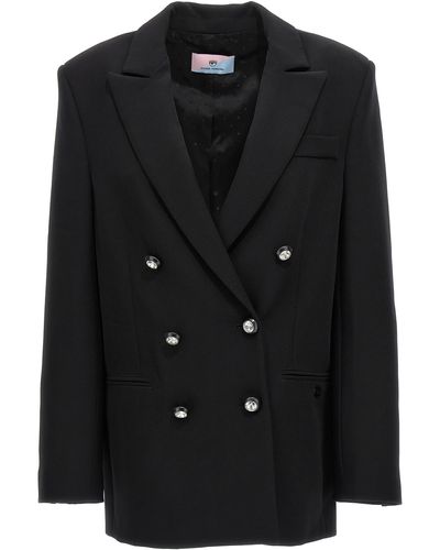 Chiara Ferragni Double-breasted Blazer Jackets - Black