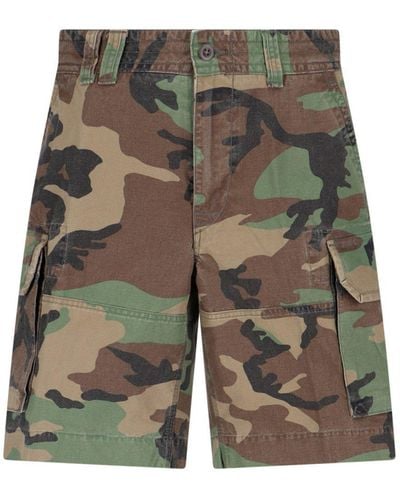 Polo Ralph Lauren Camouflage Printed Knee-length Cargo Shorts - Green