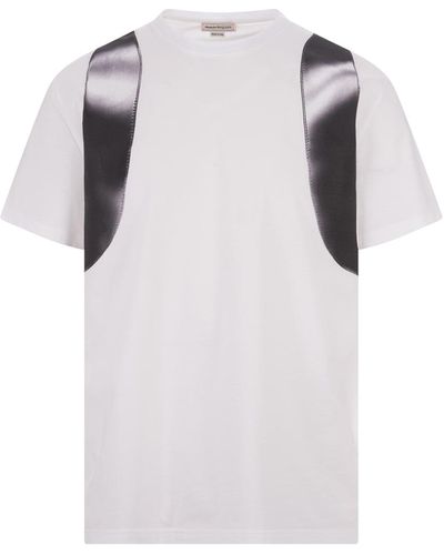 Alexander McQueen T-Shirt With Back Maxi Seal Logo - White