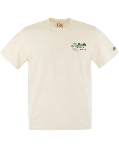Mc2 Saint Barth T-Shirt With Print On Chest And Back - White