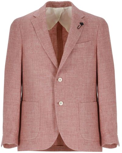 Lardini Linen And Cotton Jacket - Pink