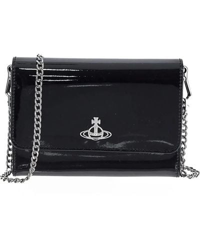 Vivienne Westwood Shiny Patent Crossbody Bag - Black