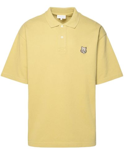Maison Kitsuné Khaki Cotton Polo Shirt - Yellow