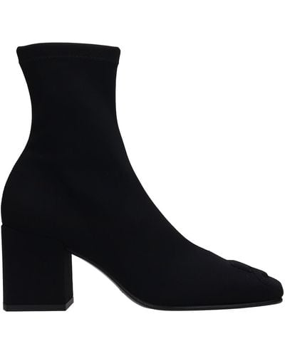 Courreges Low Heels Ankle Boots In Black Polyamide