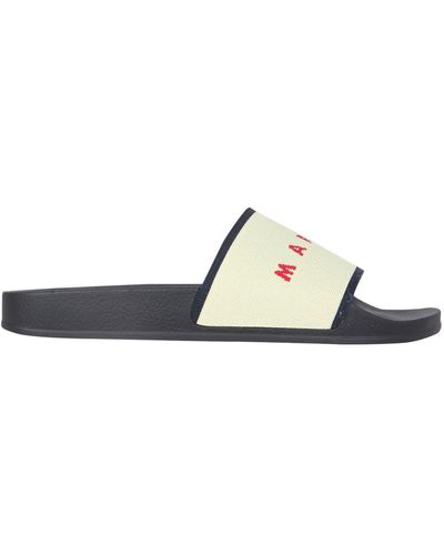 Marni Slide Sandals With Logo - Multicolour