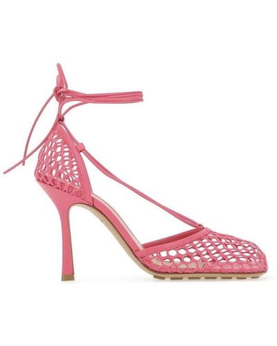 Bottega Veneta Stretch Lace-Up Sandals - Pink