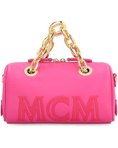 MCM Leather Mini Handbag - Pink