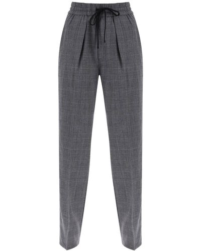 MARANT ETOILE Priska Trousers In Prince Of Wales - Grey