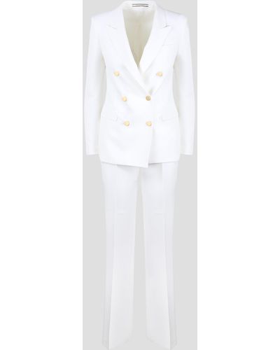 Tagliatore Jersey Double-breasted Suit - White