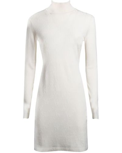 Fendi Knitted Dress With Brush Motif - White
